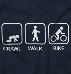 Crawl Walk Bike Infant Toddler T Shirt-Direct To Garment Print-Brisco Baby