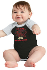 Come To The Dark Side Raglan Romper Bodysuit-Direct To Garment Print-Brisco Baby
