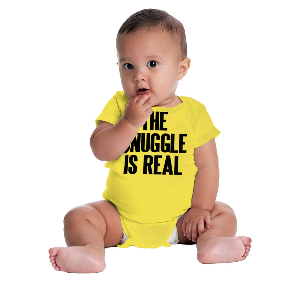 Snuggle Is Real Romper Bodysuit-Direct To Garment Print-Brisco Baby