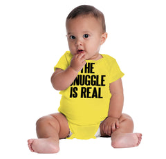 Snuggle Is Real Romper Bodysuit-Direct To Garment Print-Brisco Baby