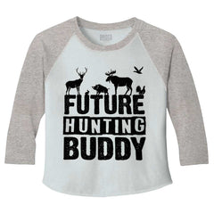 Future Deer Hunting Bud Toddler Baseball-Direct To Garment Print-Brisco Baby