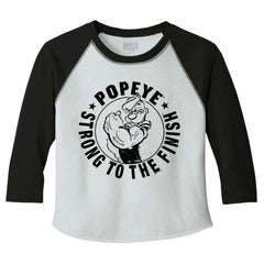 Popeye To The Finish Toddler Baseball-Direct To Garment Print-Brisco Baby