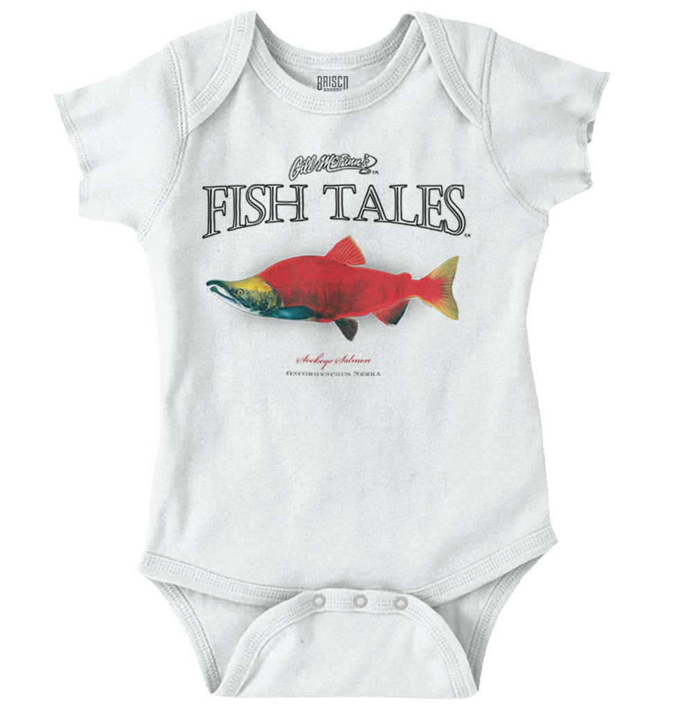 Sockeye Salmon Romper Bodysuit-Direct To Garment Print-Brisco Baby