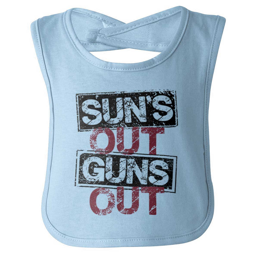 Guns Out Infant Baby Bib-Direct To Garment Print-Brisco Baby