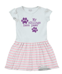 Siblings have paws Baby Striped Skirt Dress-Direct To Garment Print-Brisco Baby