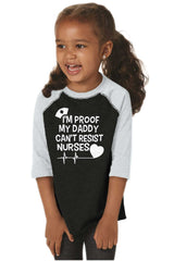 Can't Resist Nurses Toddler Baseball-Direct To Garment Print-Brisco Baby