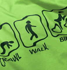 Crawl Walk Bike Romper Bodysuit-Direct To Garment Print-Brisco Baby