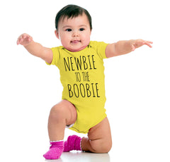 Newbie Boobie Romper Bodysuit-Direct To Garment Print-Brisco Baby