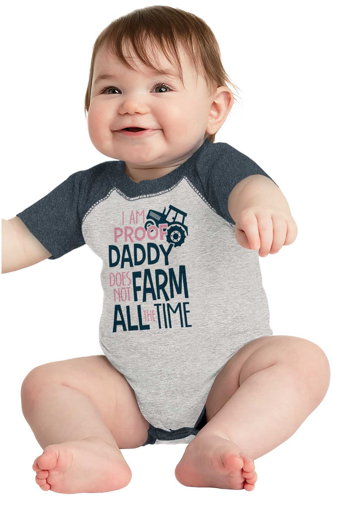 Farm All The Time Raglan Romper Bodysuit-Direct To Garment Print-Brisco Baby