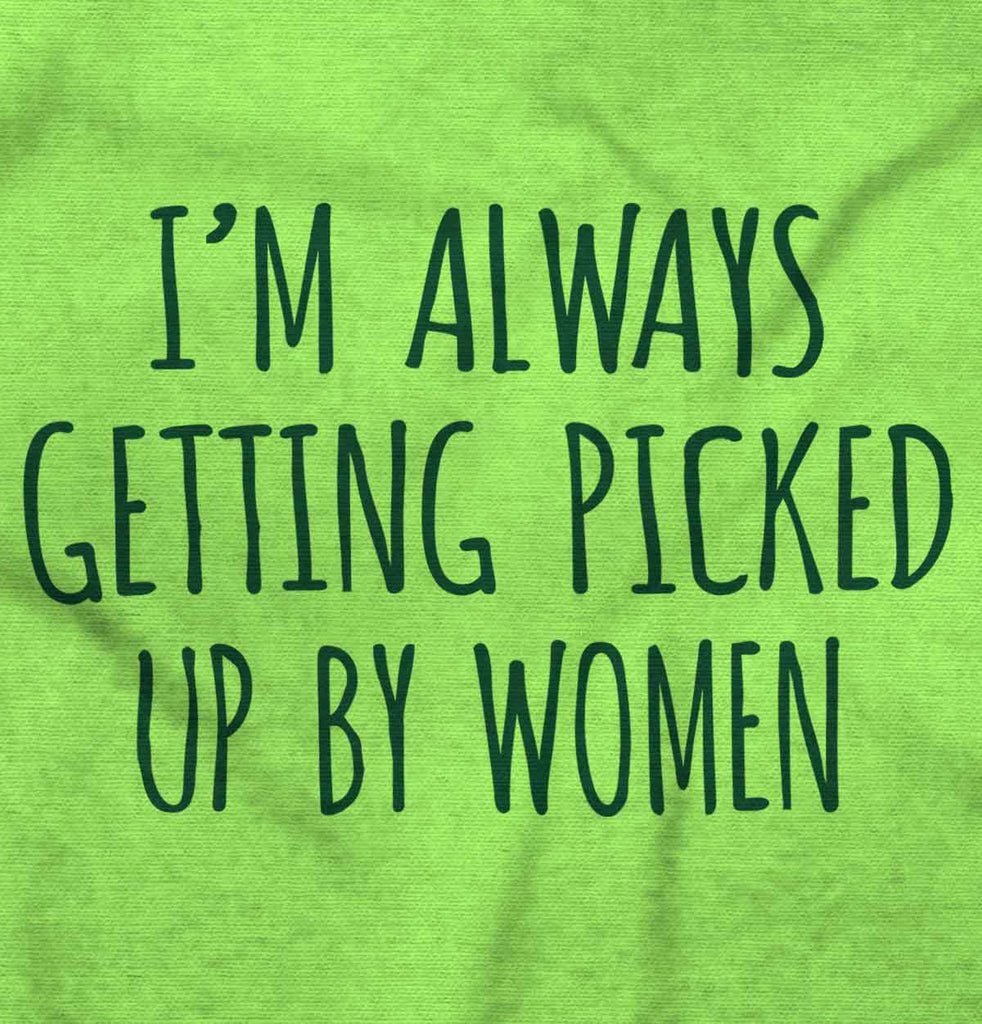 Picked Up By Ladies Romper Bodysuit-Direct To Garment Print-Brisco Baby