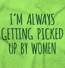 Picked Up By Ladies Romper Bodysuit-Direct To Garment Print-Brisco Baby