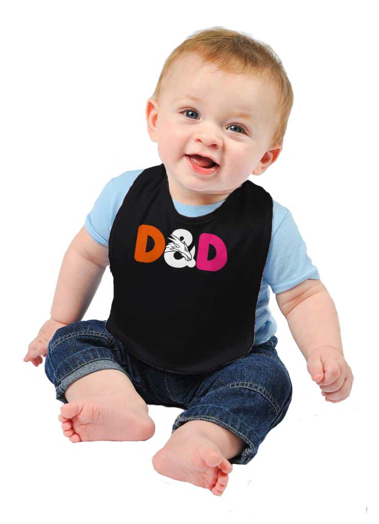 Dungeons Fantasy Tabletop Gamer Infant Baby Bib-Direct To Garment Print-Brisco Baby