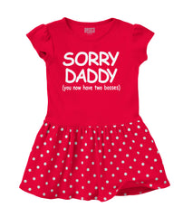 Sorry Daddy Baby Polka Dot Skirt Dress-Direct To Garment Print-Brisco Baby