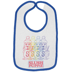 Rainbow Puppie Trimmed Colored Velcro Bib-Direct To Garment Print-Brisco Baby