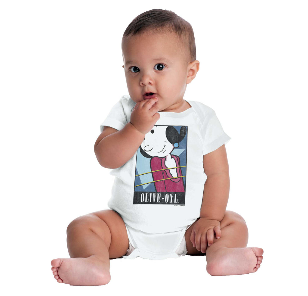 Olive Oyl Romper Bodysuit-Direct To Garment Print-Brisco Baby