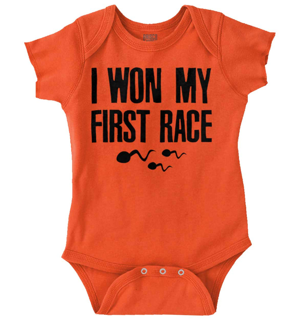 Won The Race Romper Bodysuit-Direct To Garment Print-Brisco Baby