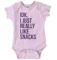 Really Like Snacks Romper Bodysuit-Direct To Garment Print-Brisco Baby