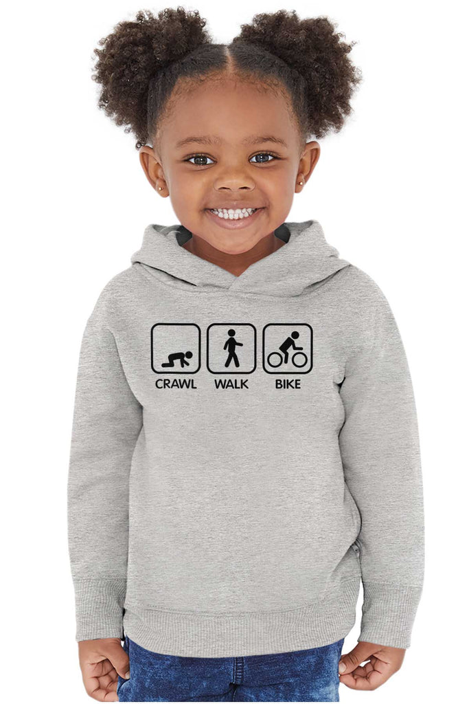 Crawl Walk Bike Toddler Pullover Hoodie-Direct To Garment Print-Brisco Baby