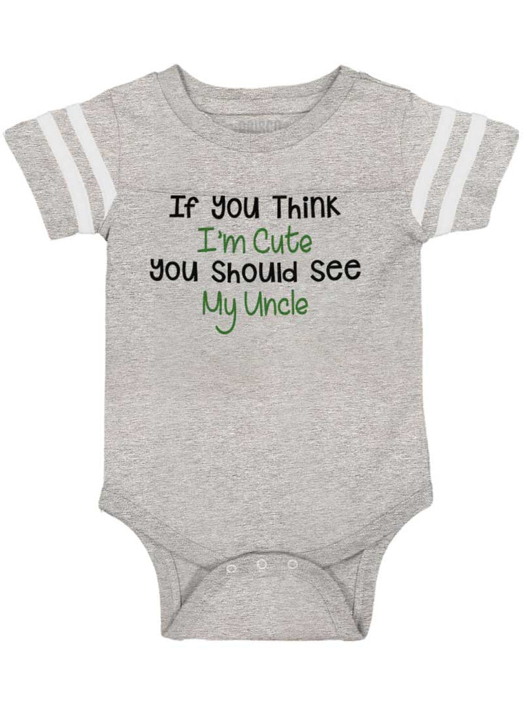See My Uncle Football Romper Bodysuit-Direct To Garment Print-Brisco Baby