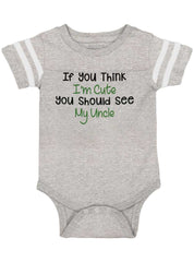 See My Uncle Football Romper Bodysuit-Direct To Garment Print-Brisco Baby