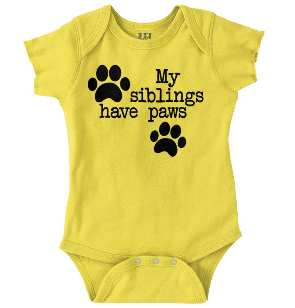 Siblings have paws Romper Bodysuit-Direct To Garment Print-Brisco Baby