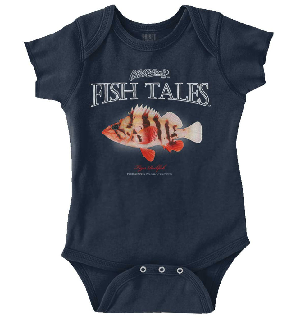 Tiger Rockfish Romper Bodysuit-Direct To Garment Print-Brisco Baby
