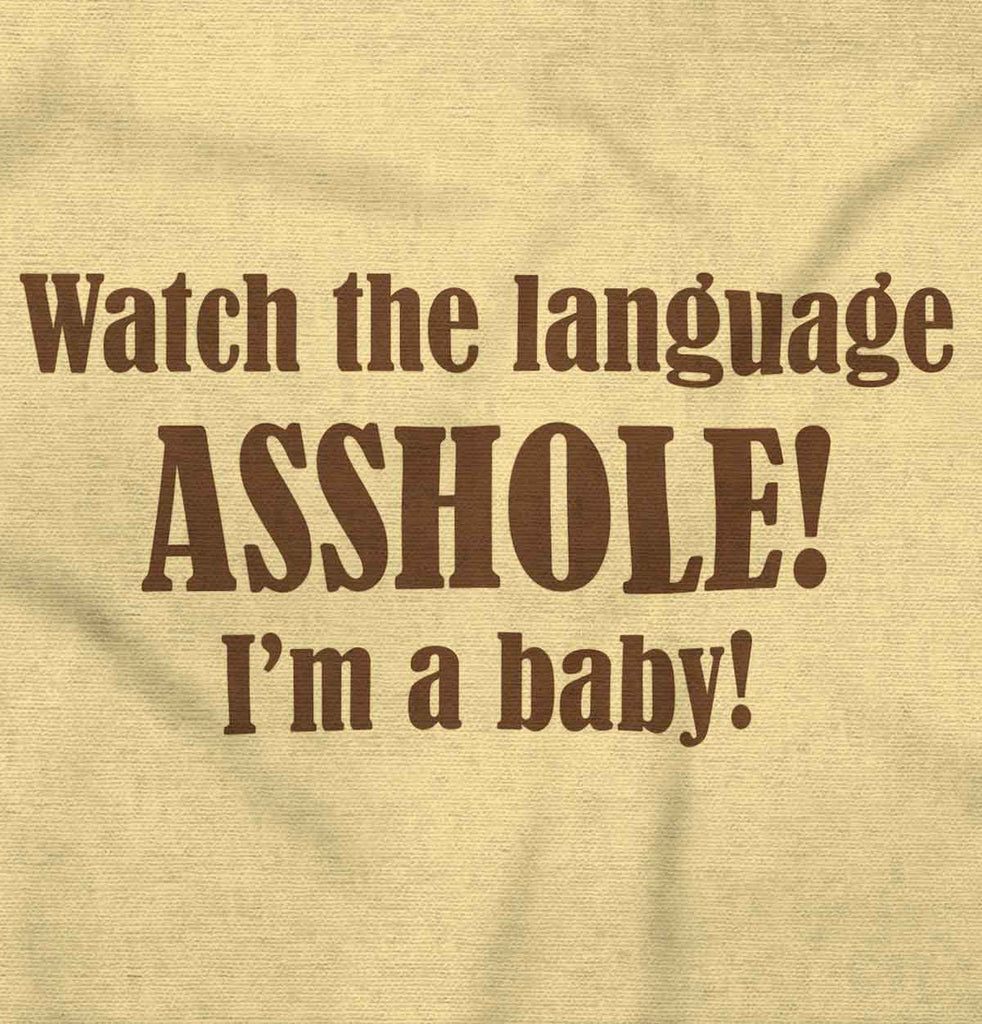 Watch The Language Romper Bodysuit-Direct To Garment Print-Brisco Baby