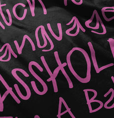 Watch The Language Toddler Ruffle Bottom Tee-Direct To Garment Print-Brisco Baby