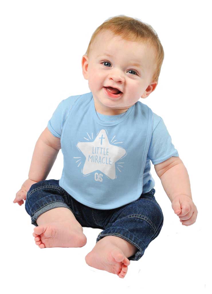 Little Miracle Infant Baby Bib-Direct To Garment Print-Brisco Baby