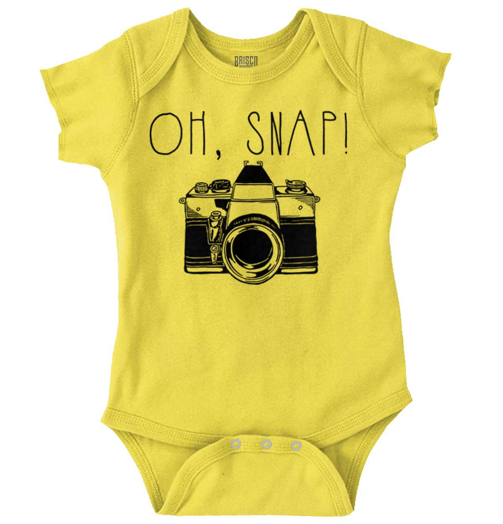 Oh Snap Camera Romper Bodysuit-Direct To Garment Print-Brisco Baby