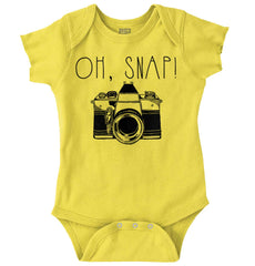 Oh Snap Camera Romper Bodysuit-Direct To Garment Print-Brisco Baby