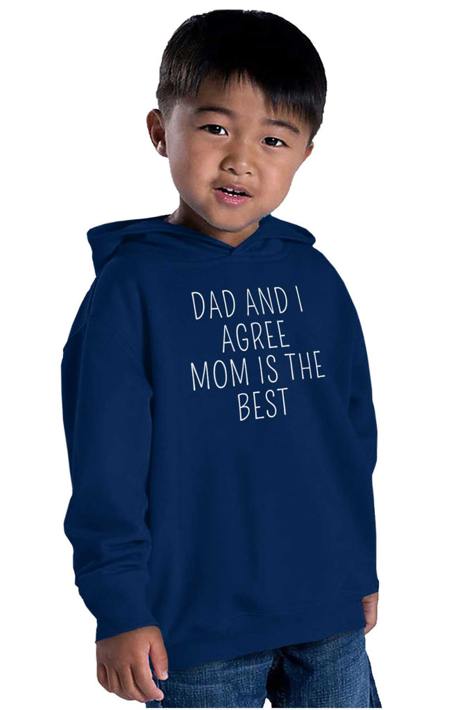 Mom Is Best Toddler Pullover Hoodie-Direct To Garment Print-Brisco Baby
