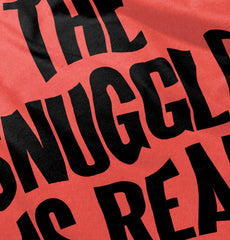 Snuggle Is Real Football Romper Bodysuit-Direct To Garment Print-Brisco Baby