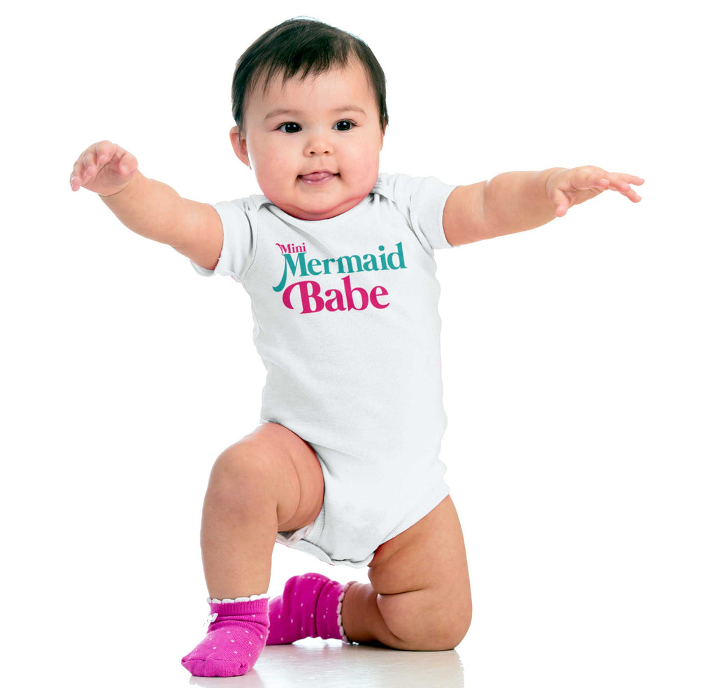 Mini Mermaid Baby Romper Bodysuit-Direct To Garment Print-Brisco Baby