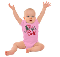 Little Miss Jingle Bell Romper Bodysuit-Direct To Garment Print-Brisco Baby