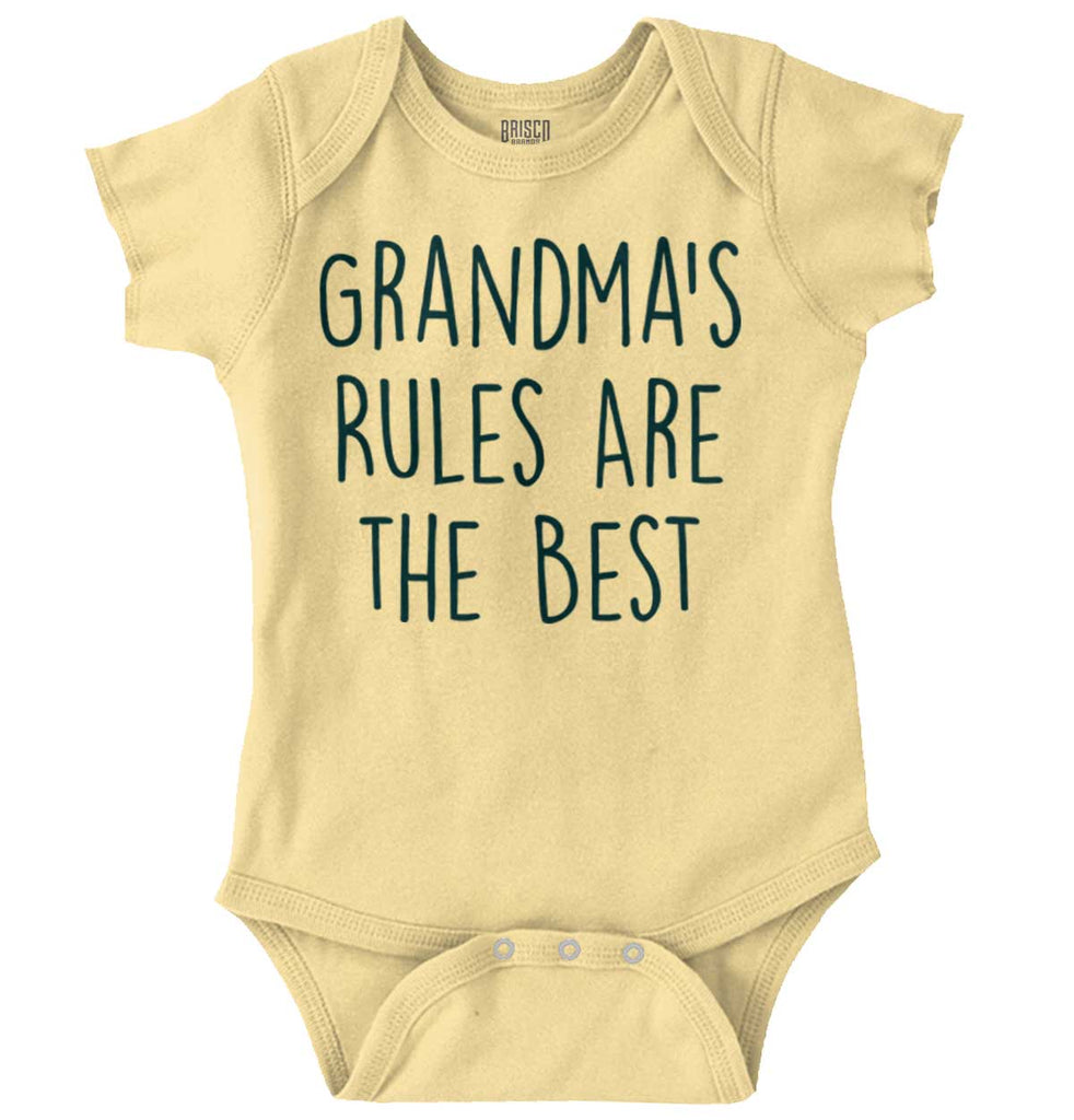 Grandma's Rules Are The Best Romper Bodysuit-Direct To Garment Print-Brisco Baby