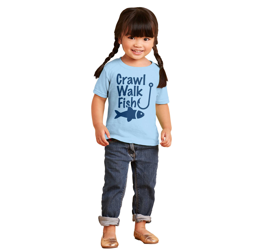 Crawl Walk Fish Infant Toddler T Shirt-Direct To Garment Print-Brisco Baby