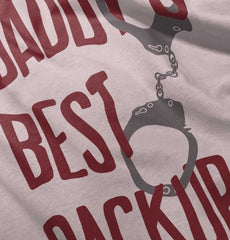 Daddy's Best Backup Toddler Ruffled Trim T-Shirt-Direct To Garment Print-Brisco Baby