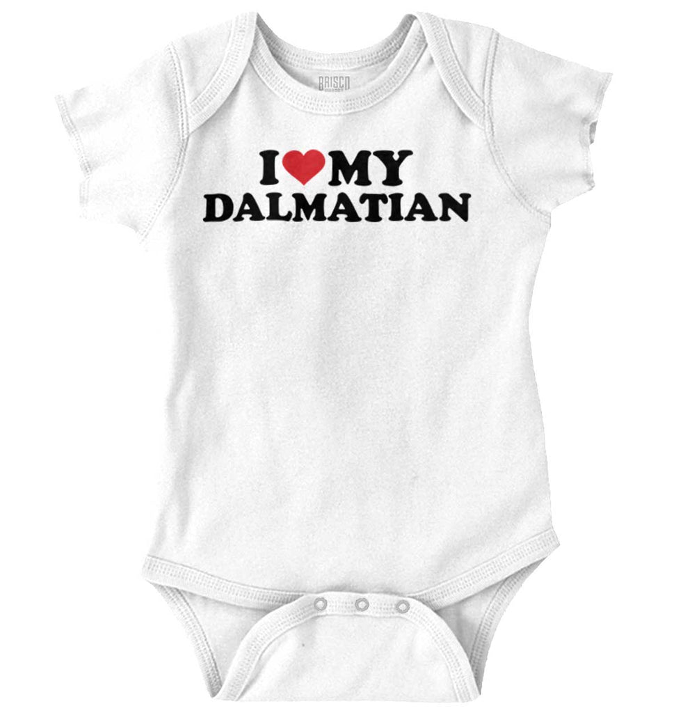 I Love My Dalmatian Romper Bodysuit-Direct To Garment Print-Brisco Baby