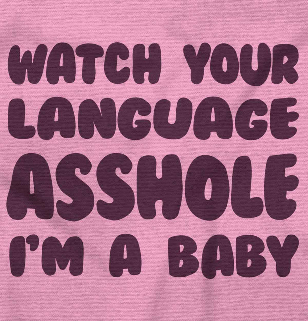 Watch Your Language Infant Baby Bib-Direct To Garment Print-Brisco Baby