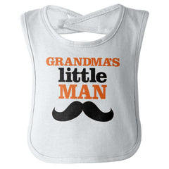 Grandmas Little Man Infant Baby Bib-Direct To Garment Print-Brisco Baby