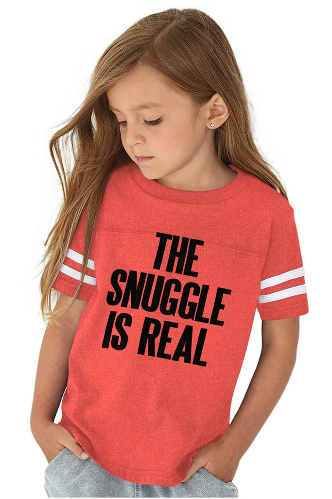 Snuggle Is Real Toddler Football Jersey Tee-Direct To Garment Print-Brisco Baby