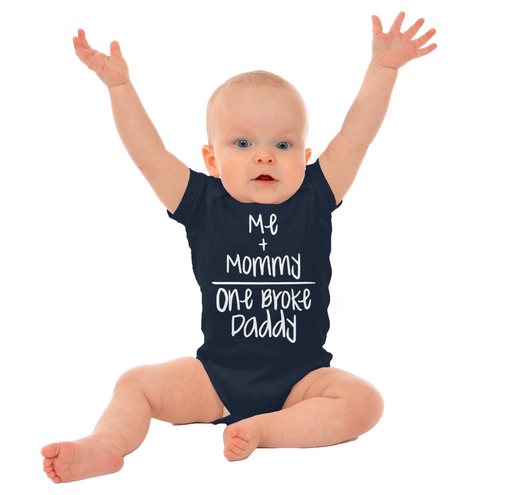One Broke Daddy Romper Bodysuit-Direct To Garment Print-Brisco Baby