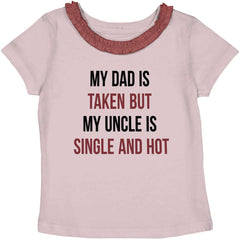 Dad Taken Uncle Sing Toddler Ruffled Trim T-Shirt-Direct To Garment Print-Brisco Baby