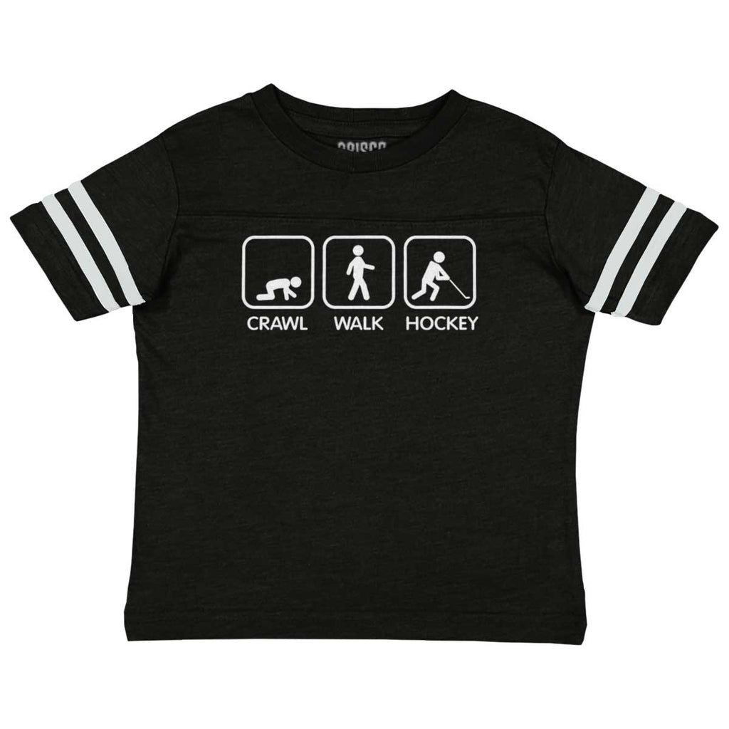 Crawl Walk Hockey Toddler Football Jersey Tee-Direct To Garment Print-Brisco Baby