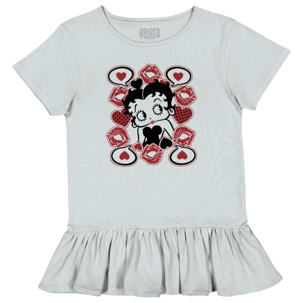 Betty In Love Toddler Ruffle Bottom Tee-Direct To Garment Print-Brisco Baby