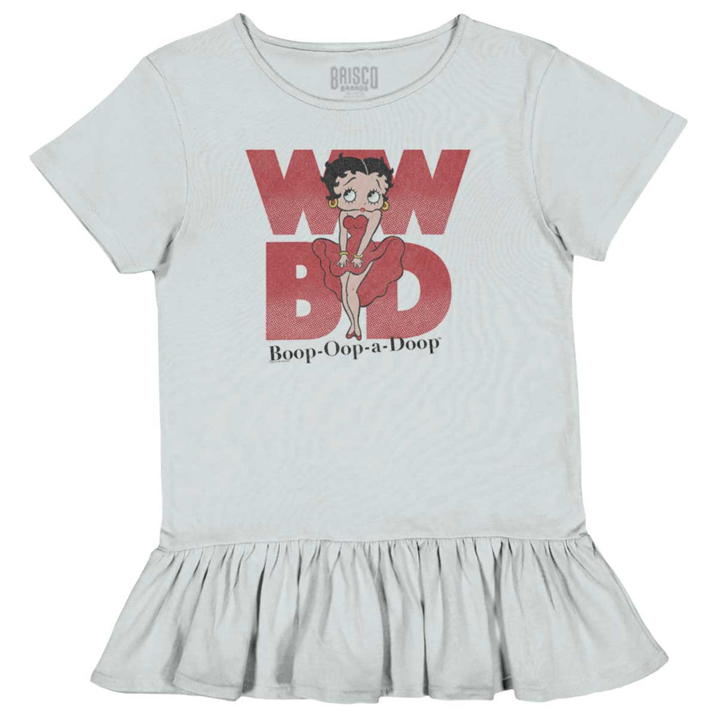 Blowing Dress Toddler Ruffle Bottom Tee-Direct To Garment Print-Brisco Baby