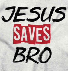 Jesus Saves Bro Infant Baby Bib-Direct To Garment Print-Brisco Baby