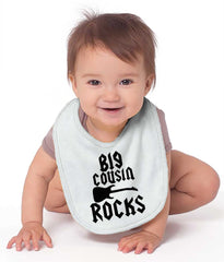 Big Cousin Rocks Infant Baby Bib-Direct To Garment Print-Brisco Baby