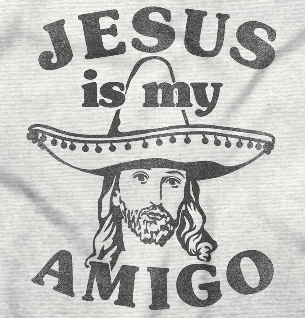 Amigo Jesus Baby Ruffled Trim Romper-Direct To Garment Print-Brisco Baby